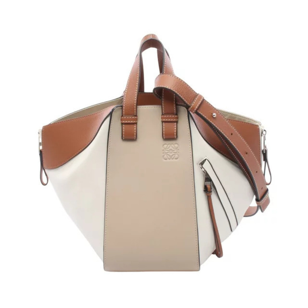 Loewe Hammock Handbag Leather White Beige Cream Brown